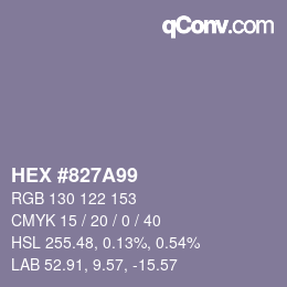 カラーコード: HEX #827A99 | qconv.com