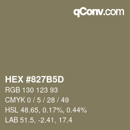 Color code: HEX #827B5D | qconv.com