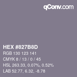 カラーコード: HEX #827B8D | qconv.com