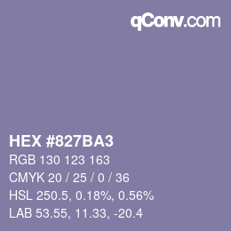 颜色代码: HEX #827BA3 | qconv.com