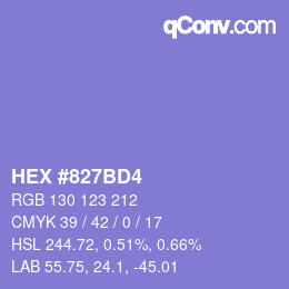 Color code: HEX #827BD4 | qconv.com