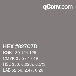 Color code: HEX #827C7D | qconv.com