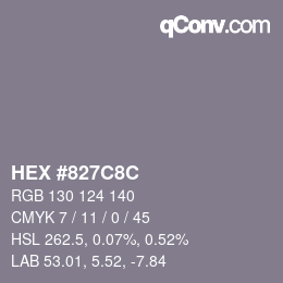 Color code: HEX #827C8C | qconv.com