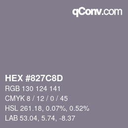 颜色代码: HEX #827C8D | qconv.com