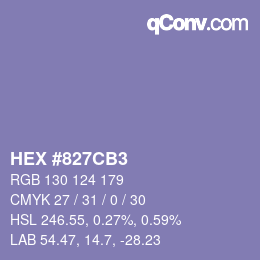 Color code: HEX #827CB3 | qconv.com