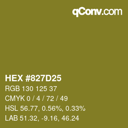 Color code: HEX #827D25 | qconv.com