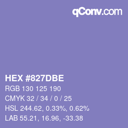 Color code: HEX #827DBE | qconv.com
