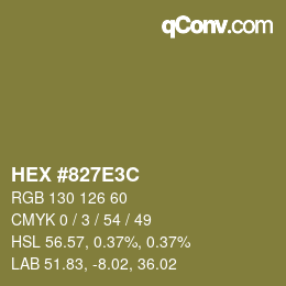 Color code: HEX #827E3C | qconv.com