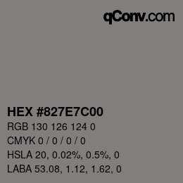 Color code: HEX #827E7C00 | qconv.com