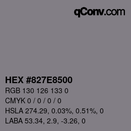 Color code: HEX #827E8500 | qconv.com