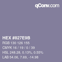 Color code: HEX #827E9B | qconv.com
