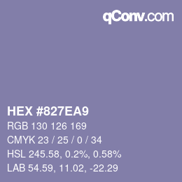 Color code: HEX #827EA9 | qconv.com