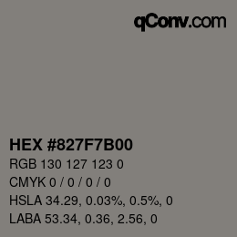 Color code: HEX #827F7B00 | qconv.com