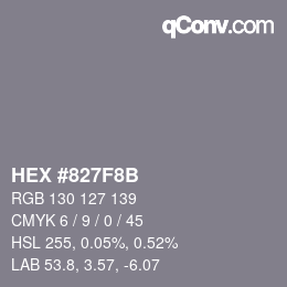 Farbcode: HEX #827F8B | qconv.com