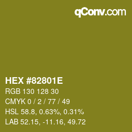 カラーコード: HEX #82801E | qconv.com