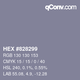 カラーコード: HEX #828299 | qconv.com