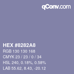 Color code: HEX #8282A8 | qconv.com