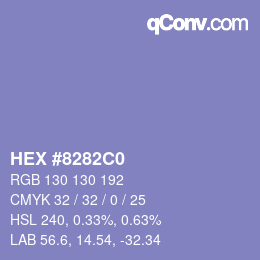 Color code: HEX #8282C0 | qconv.com