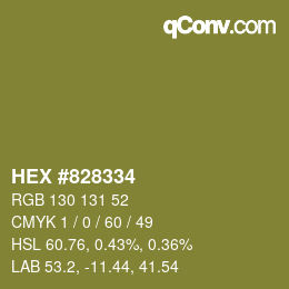 Color code: HEX #828334 | qconv.com