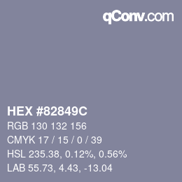 颜色代码: HEX #82849C | qconv.com