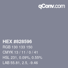 Farbcode: HEX #828596 | qconv.com