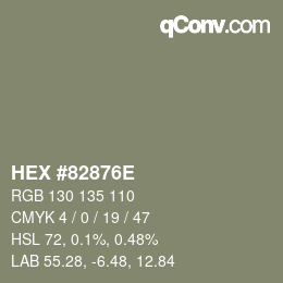 Código de color: HEX #82876E | qconv.com