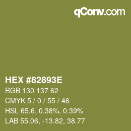 Color code: HEX #82893E | qconv.com
