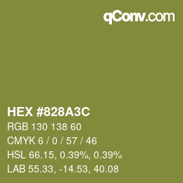 カラーコード: HEX #828A3C | qconv.com