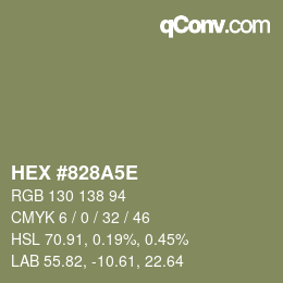 Color code: HEX #828A5E | qconv.com