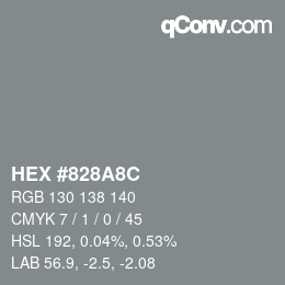 Color code: HEX #828A8C | qconv.com