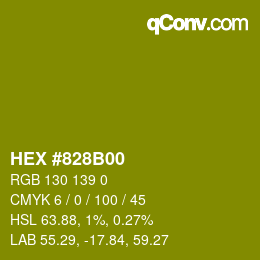 Color code: HEX #828B00 | qconv.com