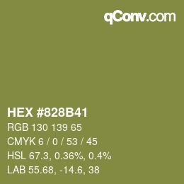 颜色代码: HEX #828B41 | qconv.com