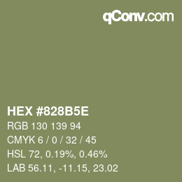 Color code: HEX #828B5E | qconv.com
