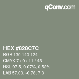 Color code: HEX #828C7C | qconv.com