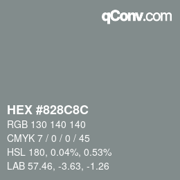 Color code: HEX #828C8C | qconv.com