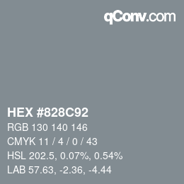 カラーコード: HEX #828C92 | qconv.com