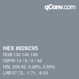 Color code: HEX #828C95 | qconv.com