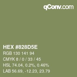 カラーコード: HEX #828D5E | qconv.com