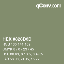 颜色代码: HEX #828D6D | qconv.com
