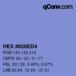 Código de color: HEX #828ED4 | qconv.com