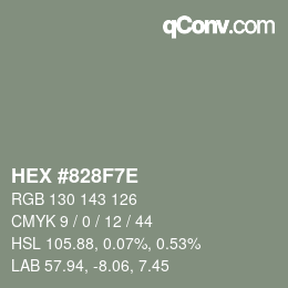 Código de color: HEX #828F7E | qconv.com