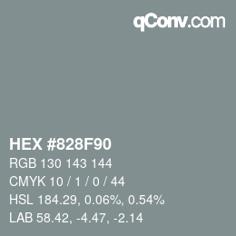 Color code: HEX #828F90 | qconv.com