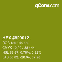 カラーコード: HEX #829012 | qconv.com