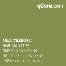Código de color: HEX #82904C | qconv.com