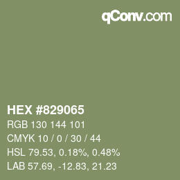 Color code: HEX #829065 | qconv.com