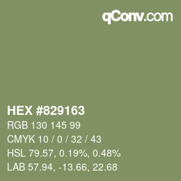 Color code: HEX #829163 | qconv.com