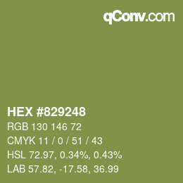 颜色代码: HEX #829248 | qconv.com