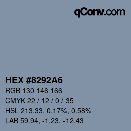 Farbcode: HEX #8292A6 | qconv.com