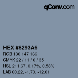 Farbcode: HEX #8293A6 | qconv.com
