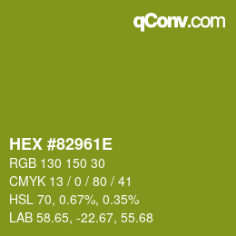Color code: HEX #82961E | qconv.com